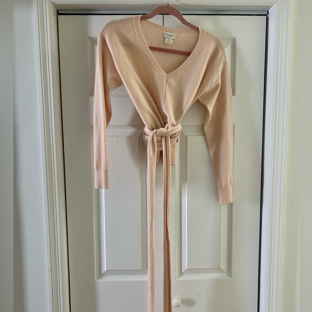 Club Monaco light pink cashmere wrap sweater